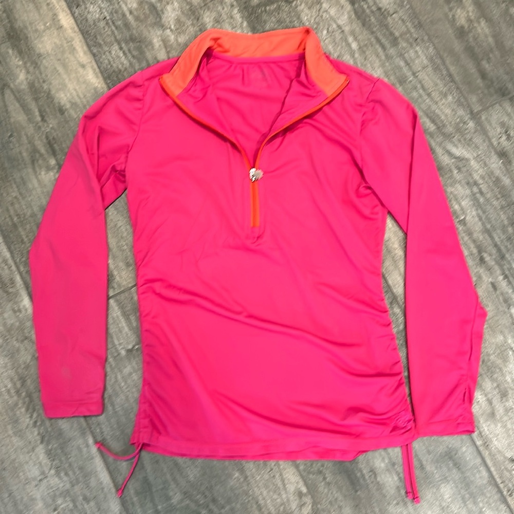 UV Skinz UPF 50+ swim shirt. Pink and orange. Size S.